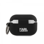 Ausinės Karl Lagerfeld Rue St Guillaume Silikoninis dėklas skirta Airpods Pro Juodas