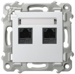 Ospel Ospel Szafir GPK-2Z/K/m/00 dvigubas kompiuterio lizdas, kat. 5e MMC, baltas