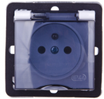 Ospel GPH-1YZ/m/00/d IMPRESJA Apsauginis nuo vandens purslų lizdas su/be IP44 permatomo dangtelio, baltas GPH-1YZ/m/00/d