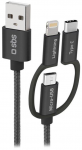 Kabelis SBS 3-in-1 USB/USB-C/MicroUSB/Lightning 1,2m