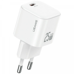 Laidinis įkroviklis USAMS JC Series CC289 25W GaN Mini Fast Charger USB-C baltos spalvos