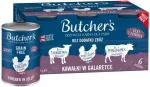 Butchers Originalus mėsininko receptas želė skonių mi&scaron;inyje su kepenų arba inkstų gabalėliais želė &scaron;unų ėdalu 6 x 400g