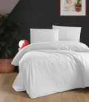 Riposo PREMIUM Satino medvilnės patalynės komplektas STRIPE Baltas 200x200 cm