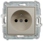 Karlik Elektrotechnik 60MGP-1zp MINI Vieno lizdo mechanizmas su įžeminimu 2P+Z (srovės kelio sklendės) taupe 60MGP-1zp