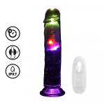 Realrock By Shots RealRock LED Vibrating Model 20 cm Transparent - Multi-Function Intimate Device