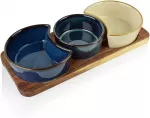 Allesken MODERN KITCHEN Deska su 3 miskami 8,5x42x/11x9,5x3,5cm(26,5x11x1,2cm)2x150ml 120ml
