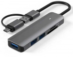 Extra Digital Adapteris USB 3.0 - 3 x USB 3.0, SD, TF