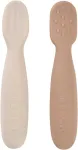 BEABA 2 VNT. SILIKONINIŲ &Scaron;AUK&Scaron;TELIŲ RINKINYS +4 MĖN, PRALINE/CLAY