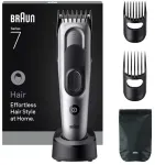 Braun Plaukų kirpimo ma&scaron;inėlė Series 7 su 5 stiliaus priedais Hc7590 Pilka
