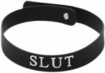 Master Series Silicone Adjustable Juodas Collar with Baltas Lettering 45cm
