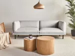 Beliani 3 vietų sofa VORGOD &scaron;viesiai pilka