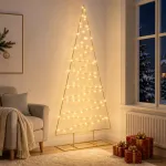 Metalinė eglutė su LED KUOPIO 210 cm &Scaron;ilta balta Plienas