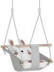 Vaiki&scaron;kos supynės 3in1 Tulano Hop 45 Rabbit &ndash; medinės ir audinio supynės su triu&scaron;io ausytėmis