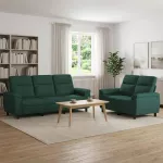 Sofa Sofos komplektas 2 vnt. Tamsiai žalia Audinys