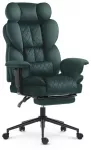 Hells Chair Biuro kėdė su kojų atrama ir reguliuojamais porankiais, veliūrinis audinys, žalia