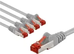 Goobay CAT 6 kabelis krosowy, S/FTP (PiMF), 3 m, pilka, komplektas 5 - Długość kabla 3 m