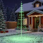 LED Kalėdų medis 300 cm 390 LED Įvairių spalvų geležis Juoda