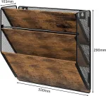 Easypag 3 skyrių metalinis medinis a4 formato žurnalų laikiklis, pakabinamas ant sienos, žurnalų laikiklis, dokumentų dėklas, pakabinamas žurnalų organizatorius, skrajučių laikiklis, bro&scaron;iūrų dalytuvas