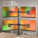 Laikiklis Onkron D421e-b Stovas 4 Monitoriams 13-32 Colių, Iki 8kg, Vesa