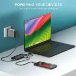 Satechi usb-c multiport adapteris v3, 8-in-1 usb-c dongle su 8k hdmi, 85w usb-c pd, 4 usb-c duomenų prievadais, ethernet, sd kortelių skaitytuvu, skirtas mac, windows, midnight