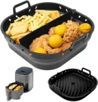 Riisoyu silikoninė forma kar&scaron;to oro gruzdintuvei, airfryer priedai, kar&scaron;to oro gruzdintuvė, kepimo forma su pertvaromis cosori kar&scaron;to oro gruzdintuvei, 5.5 l, xxl/ninja speedi 5.7 l, cecotec/tefal kar&scaron;to oro gruzdintuvei