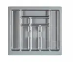Įdėklas stalo įrankiams, virtuvės stalčiaus organizeris 60 cm pilkas 535x490mm