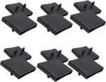 6 juodų plastikinių lentjuosčių laikiklių, skirtų pakeisti lentjuostes viengulėms dvigulėms lovoms, 65 mm x 9 mm