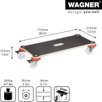 Wagner Transportavimo vežimėlis su rankena, 200 kg, 71x31x12.5 cm