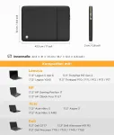 Nidoo 17 colių ne&scaron;iojamojo kompiuterio dėklas, suderinamas su 17 colių Ideapad 3 Gen 7 / Hp Zbook Fury 17.3 G8, ne&scaron;iojamojo kompiuterio krep&scaron;ys, suderinamas su didesniu 17 colių ne&scaron;iojamuoju kompiuteriu, viduje (41 cm x 29 cm, ne įstrižainė) ne&scaron;iojamuoju