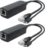 Anvision 2 vnt. 5v Gigabit Poe skirstytuvas Usb Type C 48v į 5v 2.4a adapteris, atitinka Ieee 802.3af