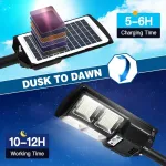Wsatn 400 W led saulės gatvės &scaron;viestuvas, 6500 K saulės &scaron;viestuvai lauko naudojimui su judesio davikliu, ip65 vandeniui atsparus lauko gatvės &scaron;viestuvas su nuotoliniu valdymu