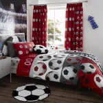 Patalynės komplektas Catherine Lansfield Football Raudona komplektas antklodei 160 x 200 + 50 x 80 cm