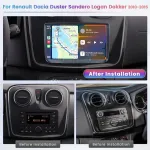 Automagnetola Hikity 2+64g 8 colių android 13 automobilinis radijas, skirtas renault dacia duster sandero logan dokker, belaidis carplay, bluetooth automobilinis radijas su navigacija, wifi mirror link, android auto fm rds swc atbulinės eigos kamera