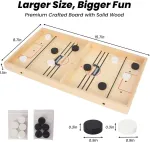 Woodenfun medinis žaislas stalo futbolo žaidimams, ledo ritulio stalo žaidimas, sling puck žaidimas, ne&scaron;iojama &scaron;achmatų lenta stalo žaidimai vaikams ir suaugusiems