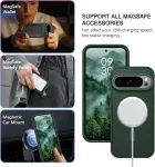 Yinlai skirtas google pixel 9 pro dėklui, suderinamas su magsafe, mobiliojo telefono dėklas google pixel 9 magnetinis dėklas permatomas matinis smūgiams atsparus karinis apsauginis dėklas, skirtas google pixel 9/9 pro (žalias)