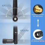 Bingfu M.2 Wifi antena 2.4ghz 5ghz 5.8ghz 3dbi Mimo Rp-sma Male (2 vnt.) + 2 x 30cm Ngff Ipex4 į Rp-sma kabelis, skirtas M.2 Ngff Intel belaidžio tinklo kortelei Wifi adapteriui ne&scaron;iojamam kompiuteriui