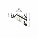 LED juostos profilis CORNER14 EF/TY, baltas, 2m