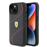Apple iPhone 15 Ferrari dėklas Twist Metal Logo (FEHCP15SPTWK) juodos spalvos