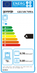 Viryklė Gorenje | Cooker | GECS5C70WA | Hob type Vitroceramic | Oven type Electric | Baltas | Plotis 50 cm | Grilling | LED | Gylis 59.4 cm | 70 L