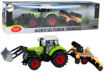 Lean Toys Žalias traktorius-ekskavatorius su diskinėmis akėčiomis
