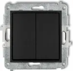 Karlik Laiptų jungiklio mechanizmas Karlik Mini 12MWP-33.1 dvigubas įleidžiamas be piktogramos, juodas