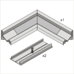 LED profilio juostos CORNER10 kampinis sujungimas L, juodai anoduotas
