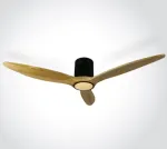 Lubinis &scaron;viestuvas 25W ventiliatorius su dimeriuojamu 22W LED &scaron;viestuvu, juodas/&scaron;viesaus medžio sp., 3000/4000/5500K, 6312LC/B/V