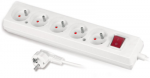 Jonex Prailginamasis laidas su penkių krypčių lizdu su jungikliu 3x2p+Z 10A 3m baltas