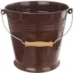 Emaliuotas kibiras maistiniam pienui, 10 l, rudas