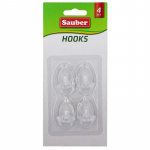 Sauber Kabliukai 4vnt 2,3x4cm, ovalios skaidrus