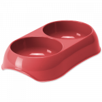 Placek Bļoda dzīvniekiem, plastmasa : Magic Cat Plastic Double Bowl, red,23*13cm