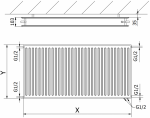 Radiatorius Mexen CVH20 Hygiene, 500 x 1400 mm, apatinio pajungimo, 1326 W, antracito