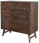 Komoda su stalčiais Ashton, 100 x 105 x 45 cm, tamsiai ruda