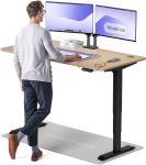 Elektrinis Reguliuojamo: Auk&scaron;čio stalas Desktronic HomePro Bambukas/Juodas, 160x80cm, Dvigubas motoras, USB ir USB-C įkrovimo lizdai